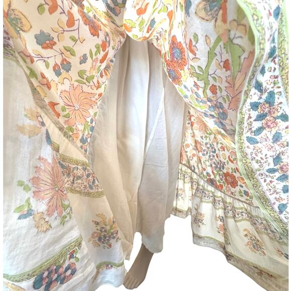 Free People Kelso Maxi Dress Large XL BOHO Peasant Floral Cottagecore Prairie - Picture 5 of 16